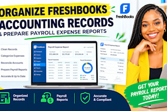 organize freshbooks accounting records and prepare payroll expense reports