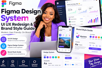 create a figma design system, ui ux redesign, and brand style guide