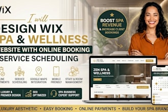 design a new modern wix spa website with online booking and service scheduling