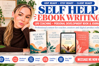 do self help ebook writing, life coaching, personal development book and journal