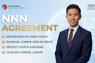draft enforceable chinese bilingual nnn agreement for china suppliers