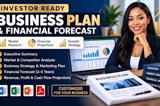 create an investor ready business plan and financial  forecast