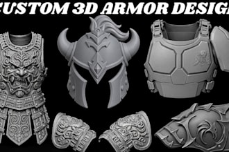 design wearable 3d cosplay armor, cosplay creation model print and paint helmet