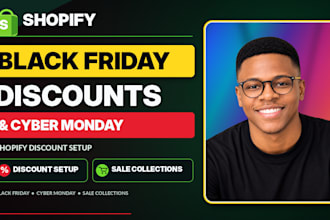 set up shopify black friday discounts and sale collections etsy cyber holiday