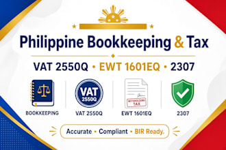 file philippine bookkeeping vat 2550q ewt 1601eq and 2307 forms