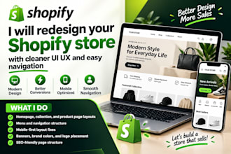 redesign your shopify store with cleaner UI UX and easy navigation