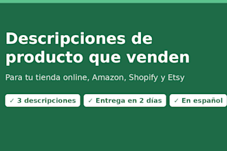 write descriptions about a product