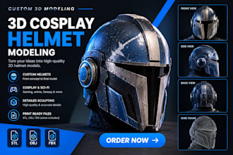 create custom 3d cosplay helmets and sci fi helmet models