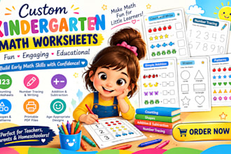 create custom math worksheets for kindergarten children