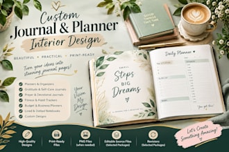 design unique journal, planner, and notebook interiors