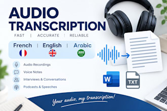 transcribe french and arabic audio recordings
