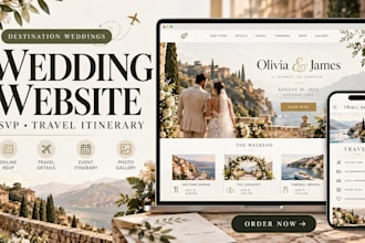 create temporary visual event landing page, wedding itineraries, rsvp sites