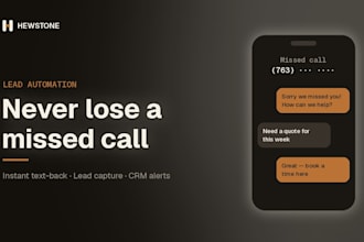 set up missed call text back and lead follow up automation