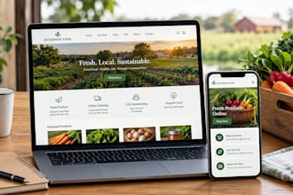 design a farm website with online ordering and csa signup