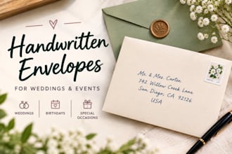 handwrite envelopes and addresses for weddings and events