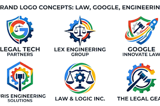 design a custom law, google, and engineering brand logo