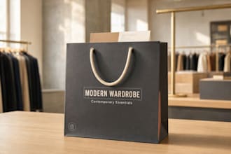 design luxury shopping bags with 3d mockup
