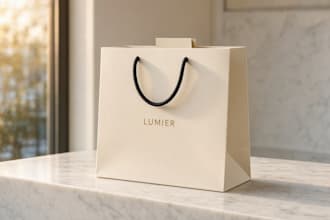 create luxury boutique shopping bag design