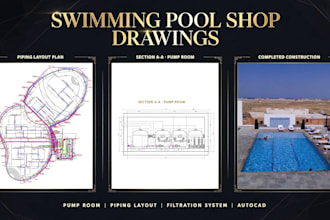 do swimming pool and fountain shop drawing autocad