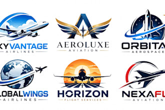 design a professional aircraft, airplane, space, airline, flight aviation logo