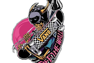 make retro vector skate logo, sneaker art, or cartoon t shirt design