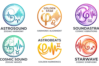 design a custom sound wave, golden ratio, and star sign