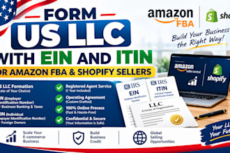 form US llc with ein and itin for amazon fba shopify sellers
