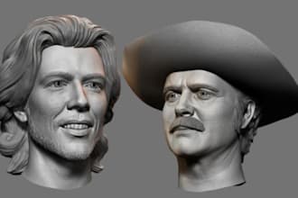 photorealistic 3d head model realistic face 3d head bust sculpting for printing