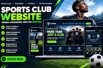 sports club website, basketball website and football or soccer academy website