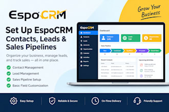 set up espocrm contacts, leads, and sales pipelines