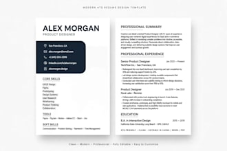 design modern ats compliant canva resume professional cv