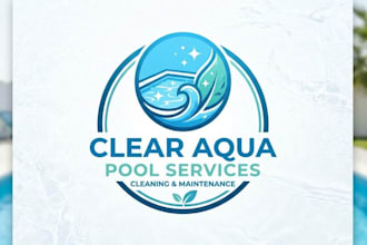 design swimming pool logo for cleaning maintenance services
