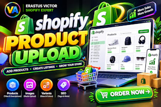 add products to shopify store, upload product listings and variants