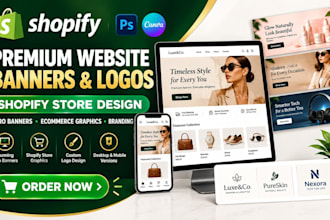 design premium website hero banners or logo