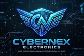 design cyber electronics logo with full copyright