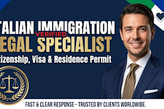 be your italian immigration legal specialist for visa, residence and citizenship
