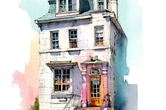 render architecture and interior concept in watercolor