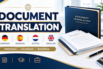 translate certified official documents between german spanish dutch and english