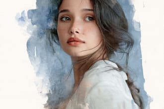 watercolor portrait painting photo to watercolor portrait