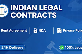 draft legal nda and rent agreement and others at indian law