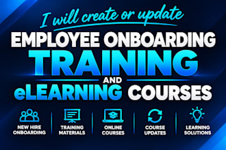 create or update employee onboarding training and elearning courses