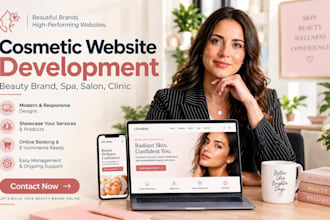 create cosmetic website spa beauty website or clinic salon website for brand