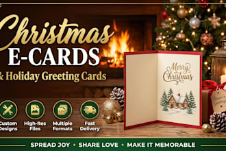 design a personalized animated christmas ecard and invitation card