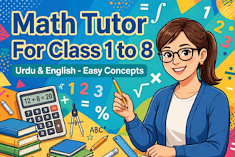 teach math for class 1 to 8 in urdu and english with easy concepts
