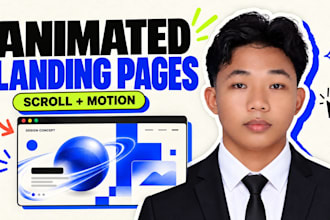 build an animated landing page with scroll effects and 3d