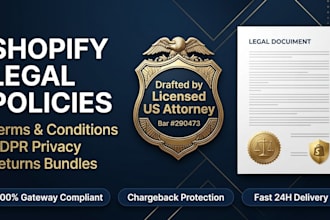 draft complete legal policies for your shopify store bundle