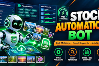 build custom adobe stock metadata and bulk upload automation bot