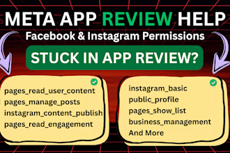 help to get meta app permissions for facebook and instagram