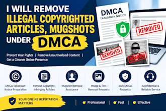 remove illegal copyrighted articles mugshots under dmca