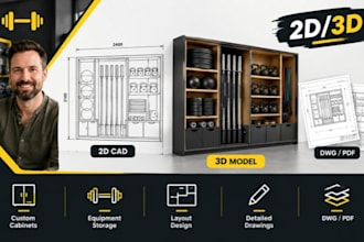 gym cad, fitness storage cabinet shop drawings, equipment storage cad files dwg
